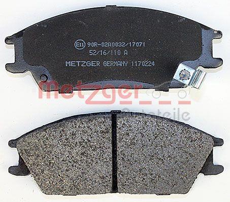 Jeu de 4 plaquettes de frein METZGER ref. 1170224